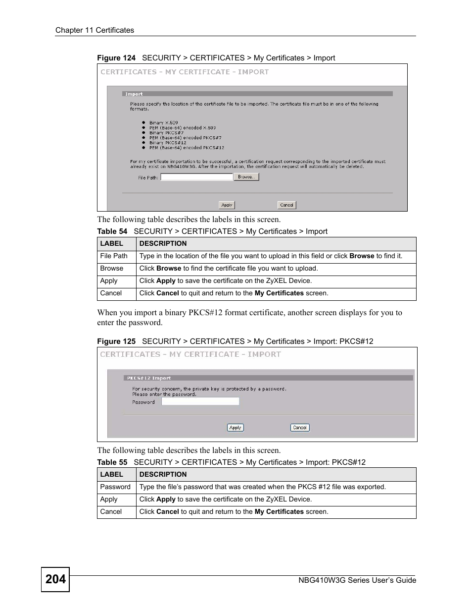 ZyXEL Communications NBG410W3G User Manual | Page 204 / 430