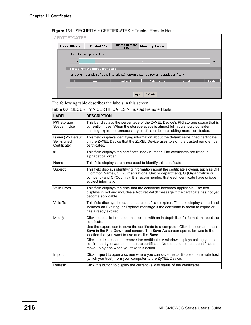 ZyXEL Communications NBG410W3G User Manual | Page 216 / 430