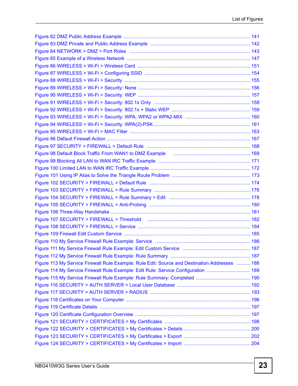 ZyXEL Communications NBG410W3G User Manual | Page 23 / 430