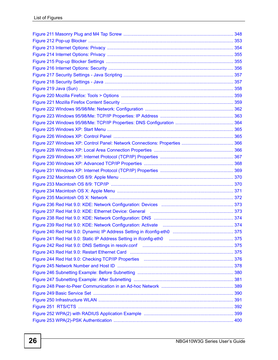 ZyXEL Communications NBG410W3G User Manual | Page 26 / 430