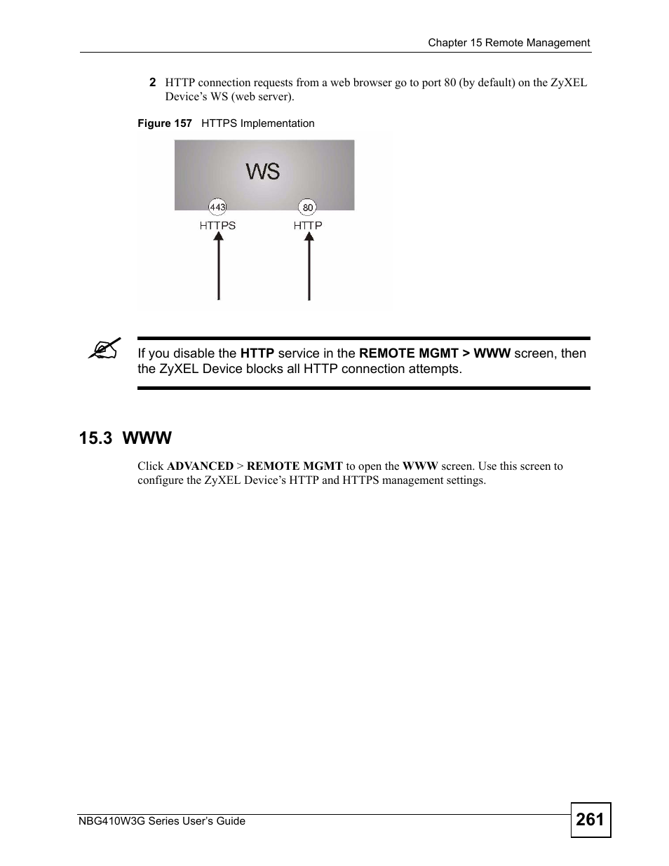 3 www, Figure 157 https implementation | ZyXEL Communications NBG410W3G User Manual | Page 261 / 430