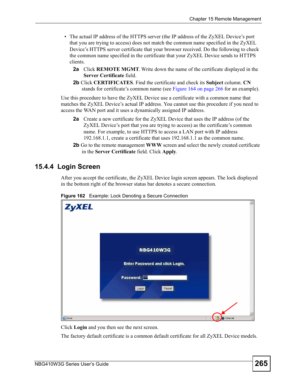 4 login screen | ZyXEL Communications NBG410W3G User Manual | Page 265 / 430