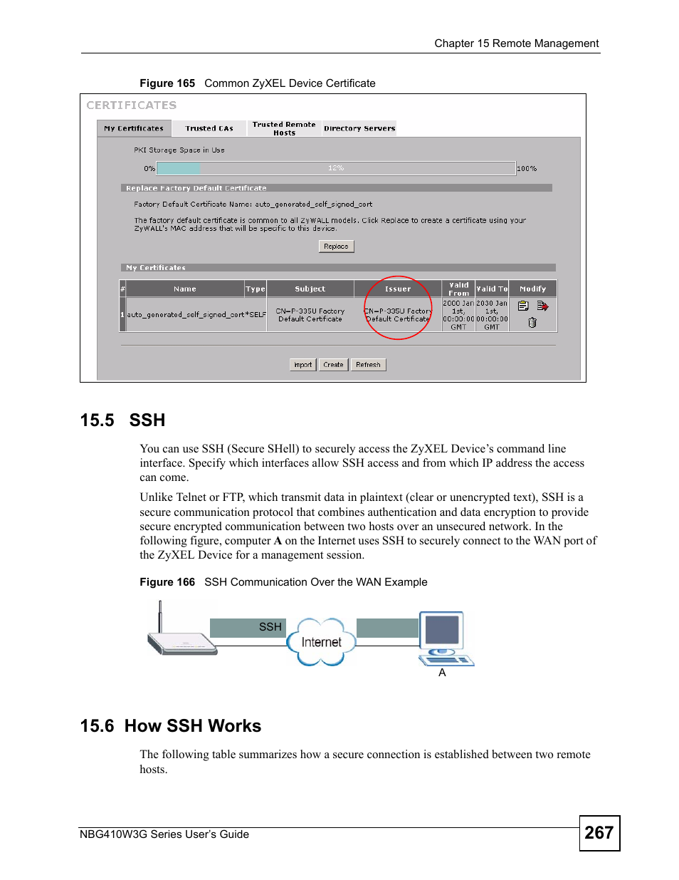 5 ssh, 6 how ssh works, 5 ssh 15.6 how ssh works | ZyXEL Communications NBG410W3G User Manual | Page 267 / 430