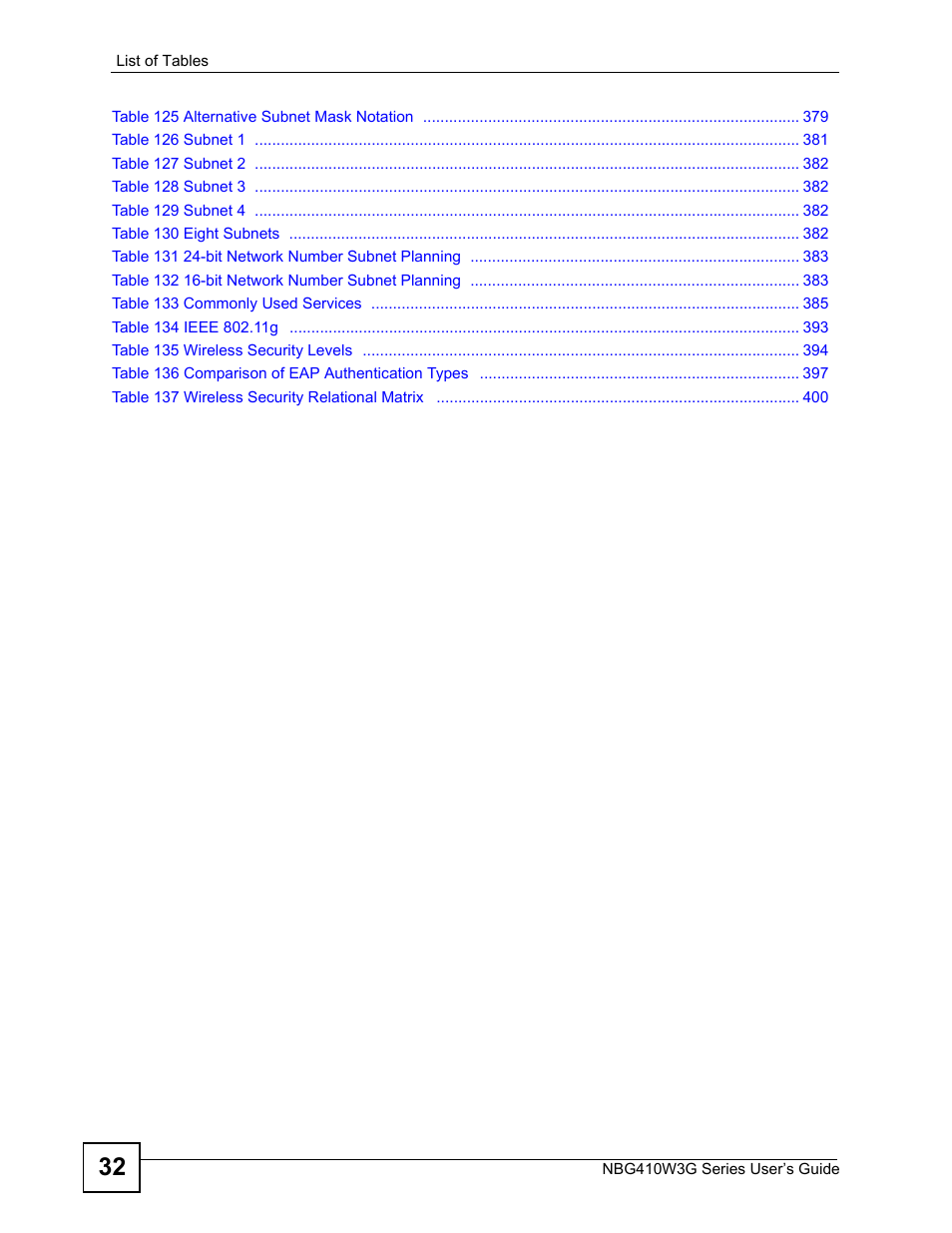 ZyXEL Communications NBG410W3G User Manual | Page 32 / 430