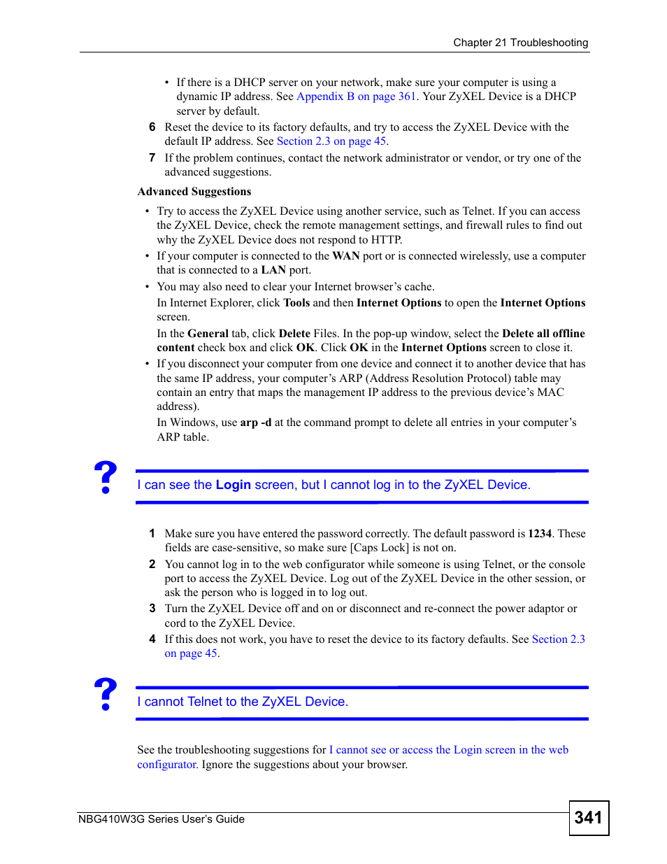 ZyXEL Communications NBG410W3G User Manual | Page 341 / 430
