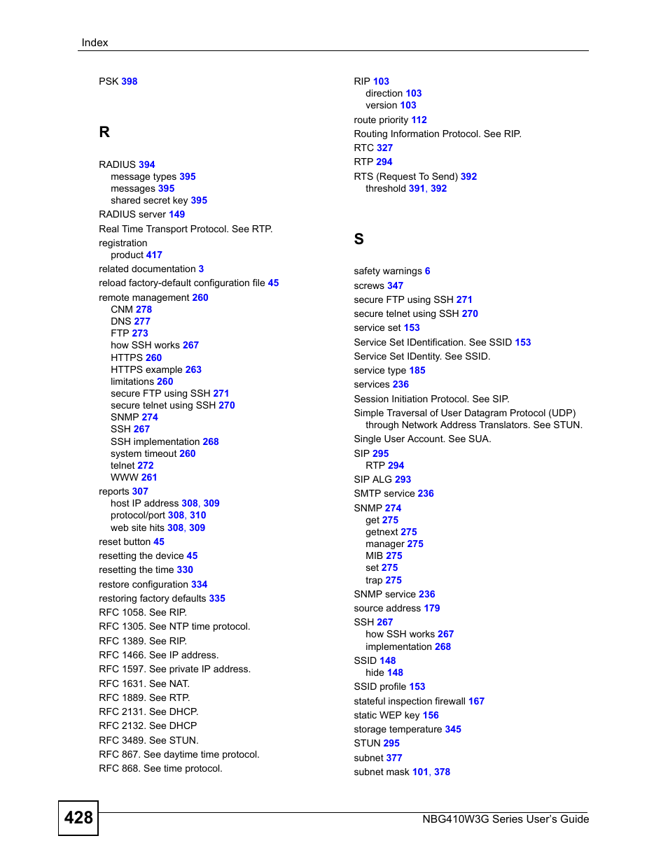 ZyXEL Communications NBG410W3G User Manual | Page 428 / 430
