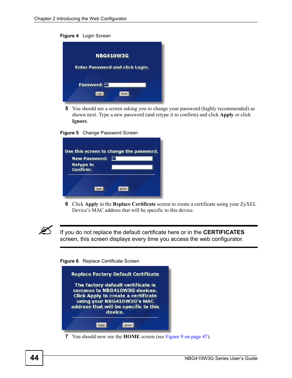 ZyXEL Communications NBG410W3G User Manual | Page 44 / 430