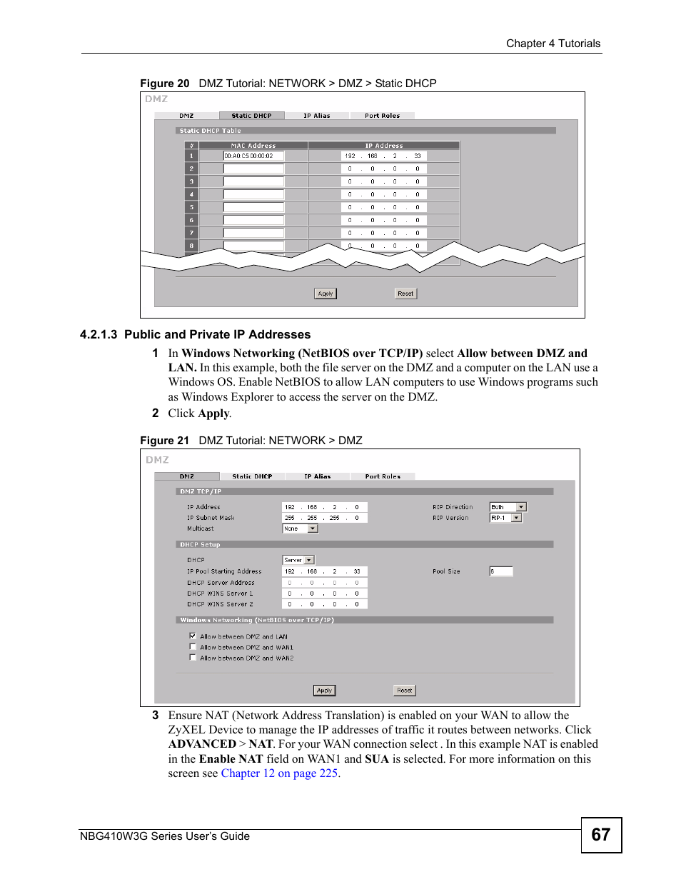 ZyXEL Communications NBG410W3G User Manual | Page 67 / 430