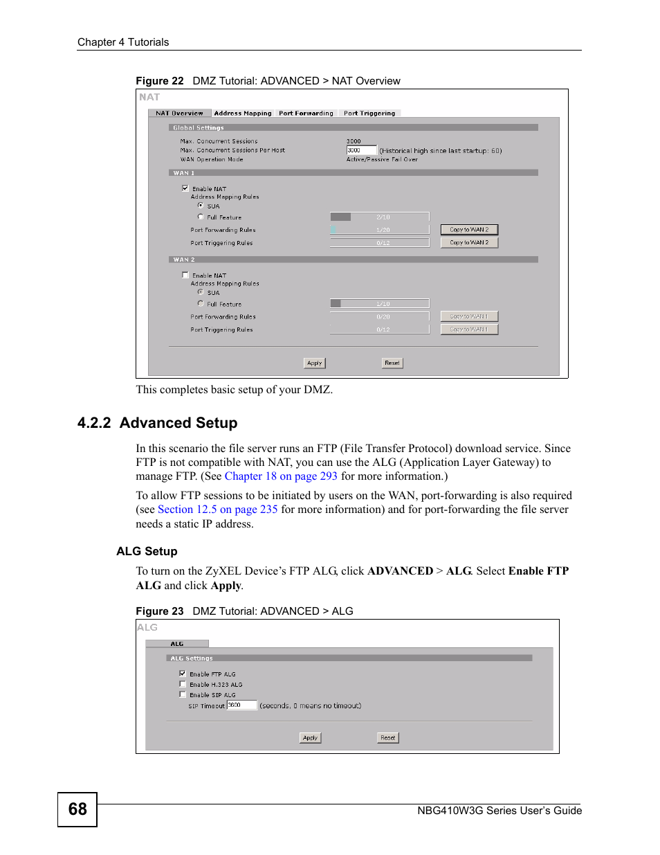 2 advanced setup | ZyXEL Communications NBG410W3G User Manual | Page 68 / 430