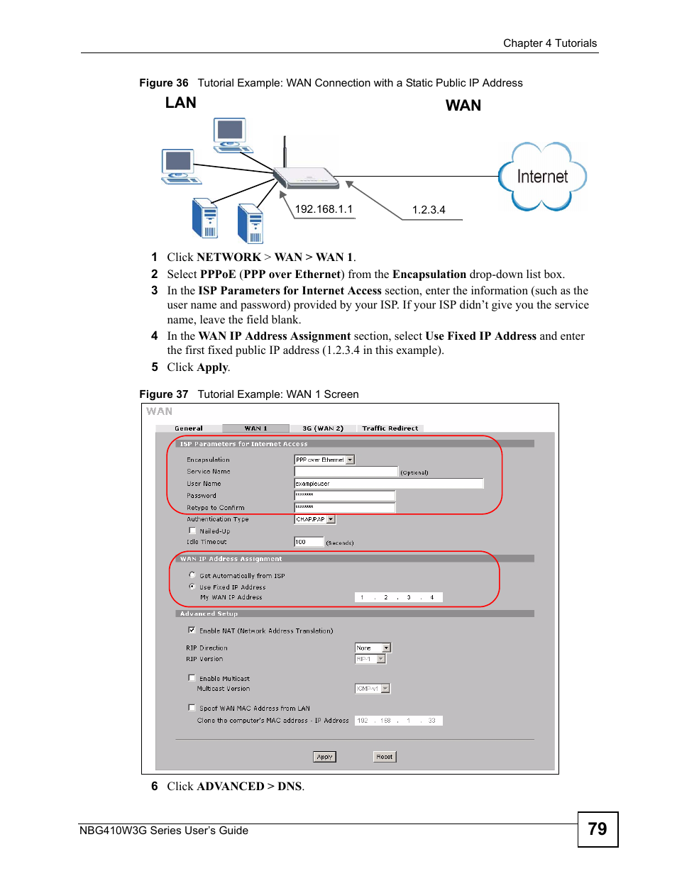 Wan lan | ZyXEL Communications NBG410W3G User Manual | Page 79 / 430