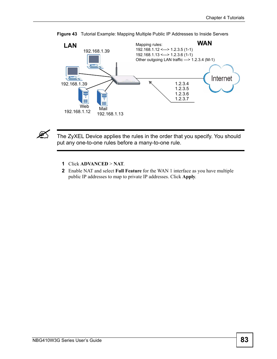 ZyXEL Communications NBG410W3G User Manual | Page 83 / 430