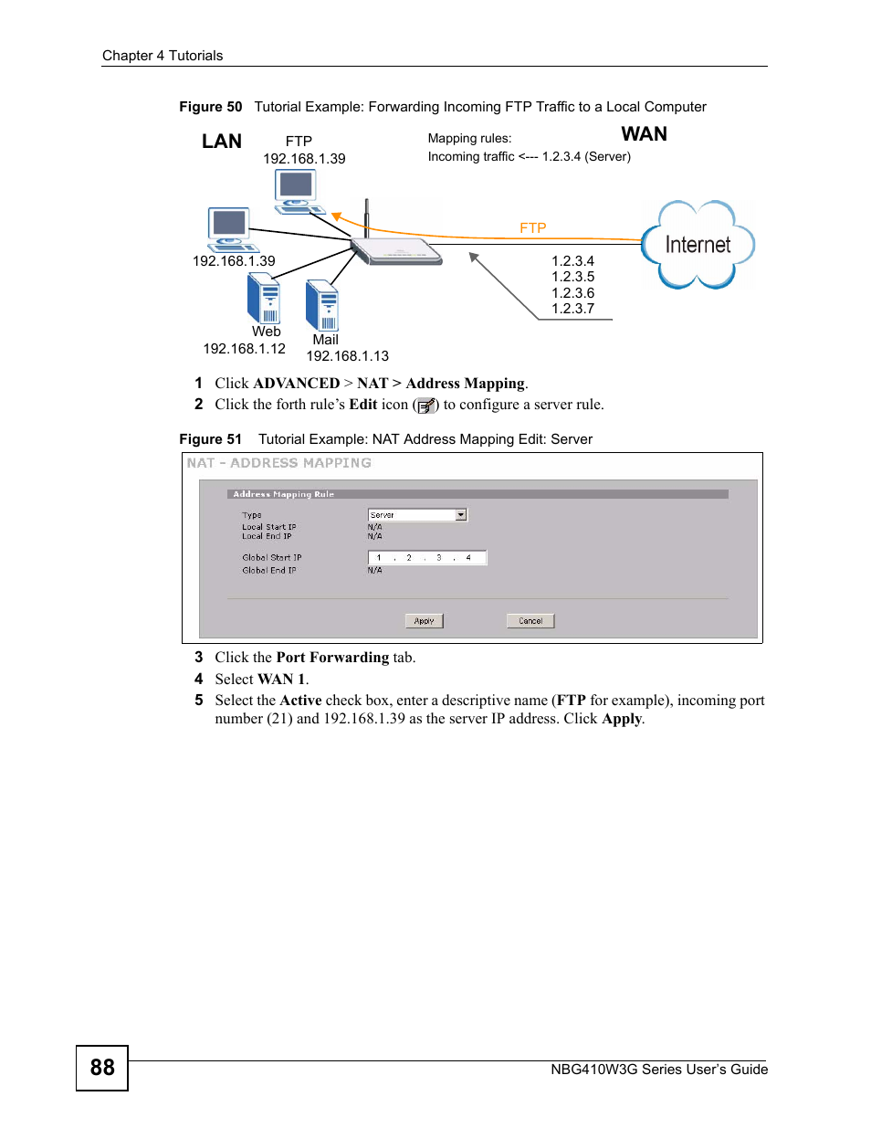 Wan lan | ZyXEL Communications NBG410W3G User Manual | Page 88 / 430
