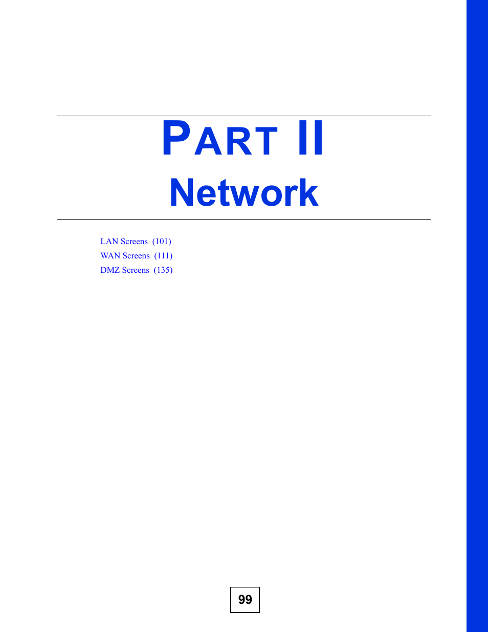 Network, Part ii: network | ZyXEL Communications NBG410W3G User Manual | Page 99 / 430