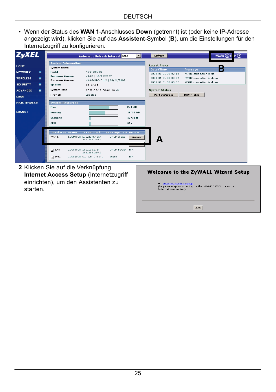 ZyXEL Communications 3G Wireless Router NBG410W3G User Manual | Page 25 / 88