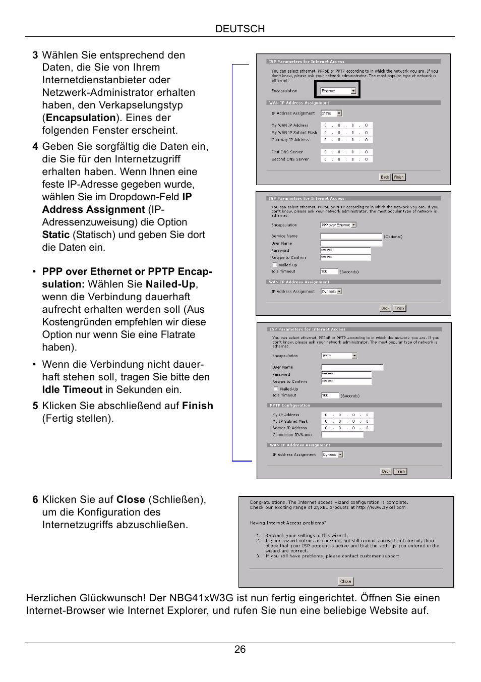ZyXEL Communications 3G Wireless Router NBG410W3G User Manual | Page 26 / 88