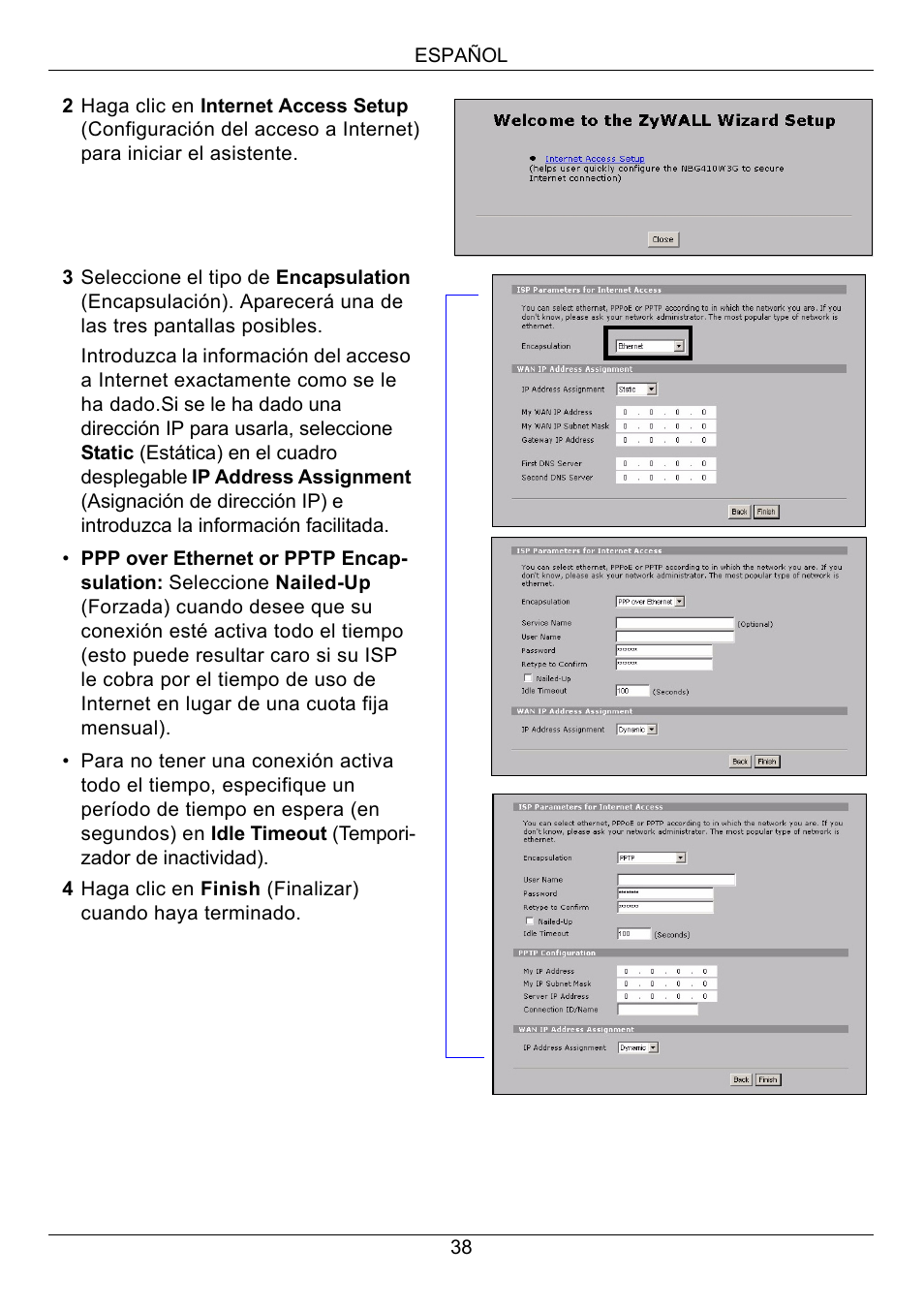 ZyXEL Communications 3G Wireless Router NBG410W3G User Manual | Page 38 / 88