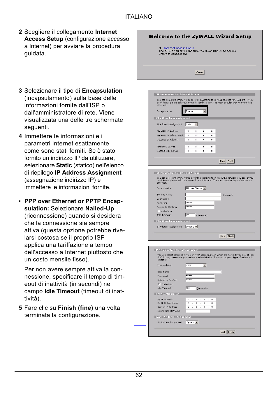 ZyXEL Communications 3G Wireless Router NBG410W3G User Manual | Page 62 / 88