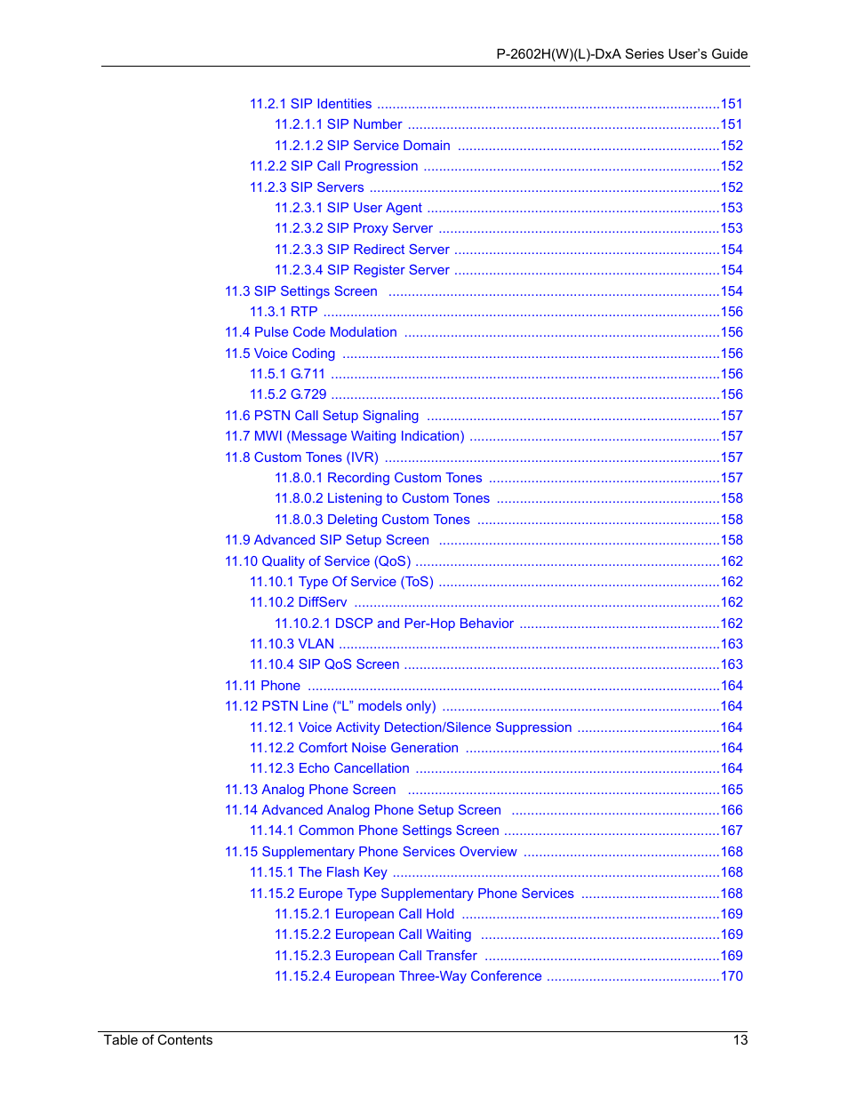 ZyXEL Communications P-2602HW(L) Series User Manual | Page 13 / 427