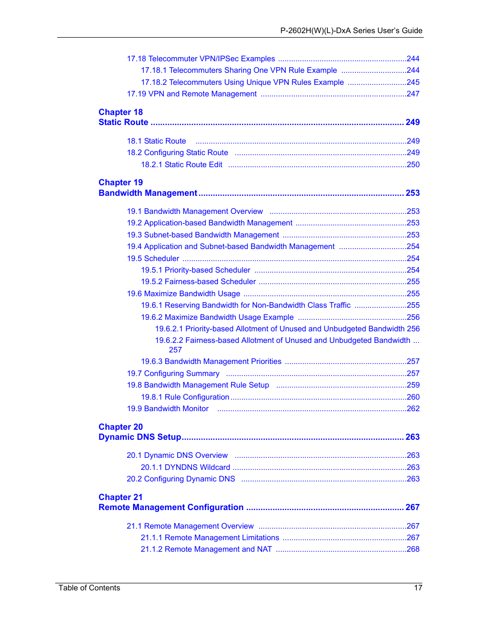 ZyXEL Communications P-2602HW(L) Series User Manual | Page 17 / 427