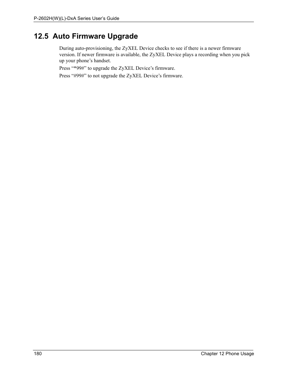 5 auto firmware upgrade | ZyXEL Communications P-2602HW(L) Series User Manual | Page 180 / 427