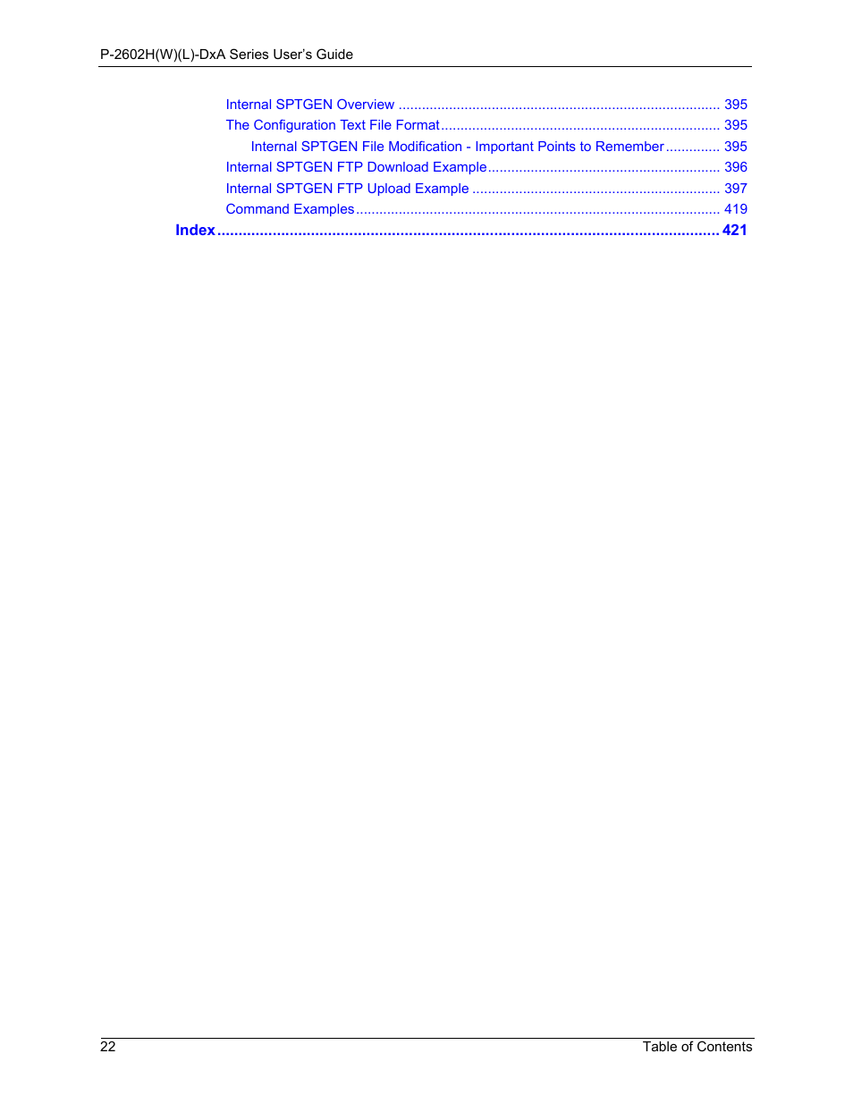 ZyXEL Communications P-2602HW(L) Series User Manual | Page 22 / 427