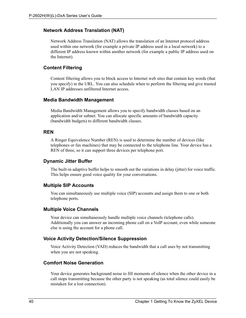 ZyXEL Communications P-2602HW(L) Series User Manual | Page 40 / 427