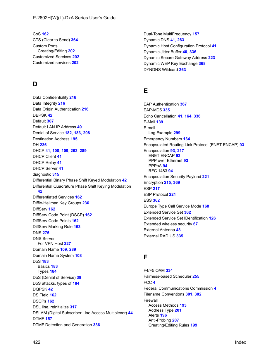 ZyXEL Communications P-2602HW(L) Series User Manual | Page 422 / 427