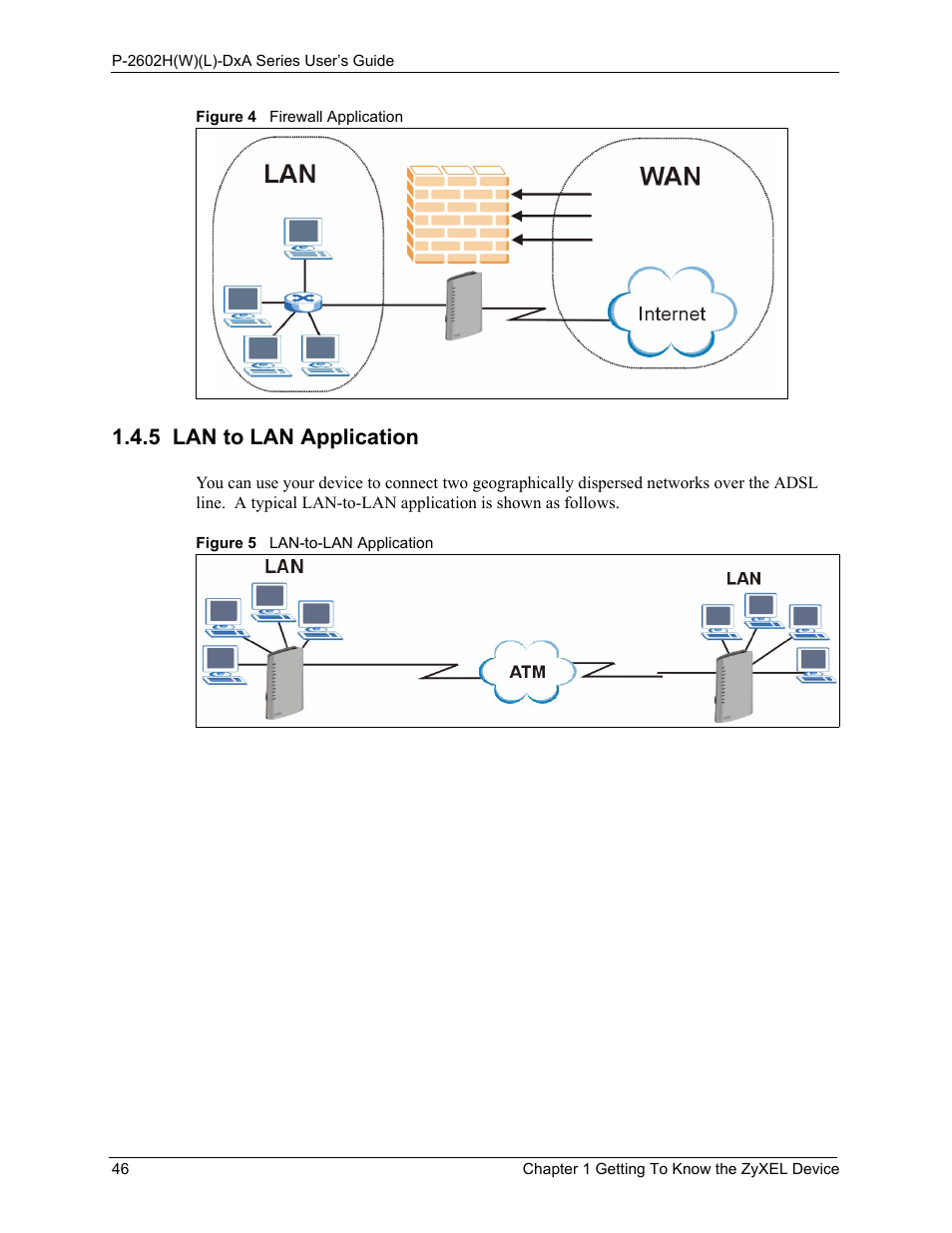 5 lan to lan application | ZyXEL Communications P-2602HW(L) Series User Manual | Page 46 / 427