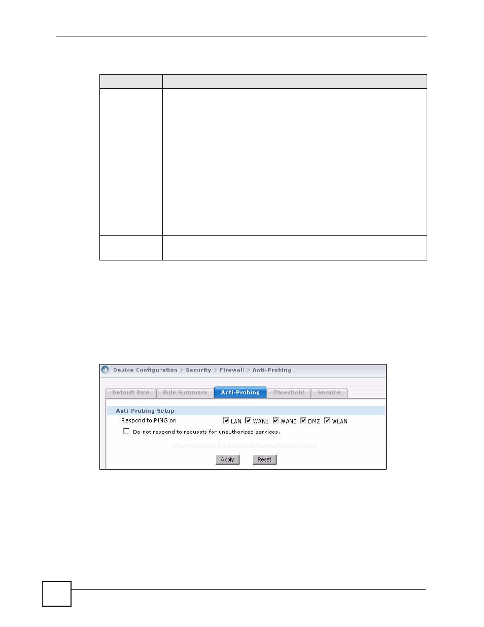 4 anti-probing | ZyXEL Communications Centralized Network Management Vantage CNM User Manual | Page 116 / 430