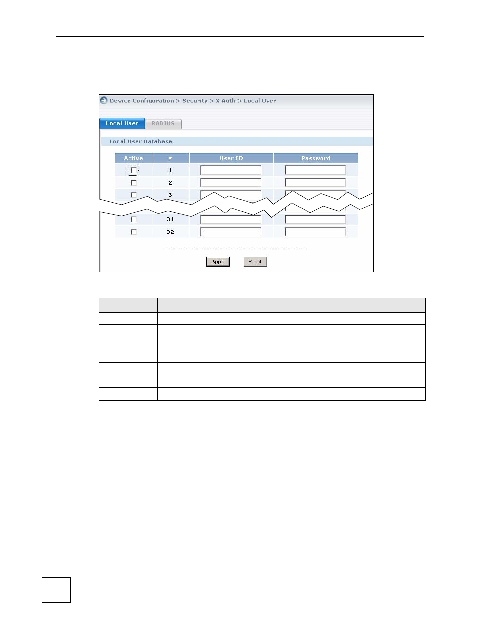 18 radius | ZyXEL Communications Centralized Network Management Vantage CNM User Manual | Page 182 / 430