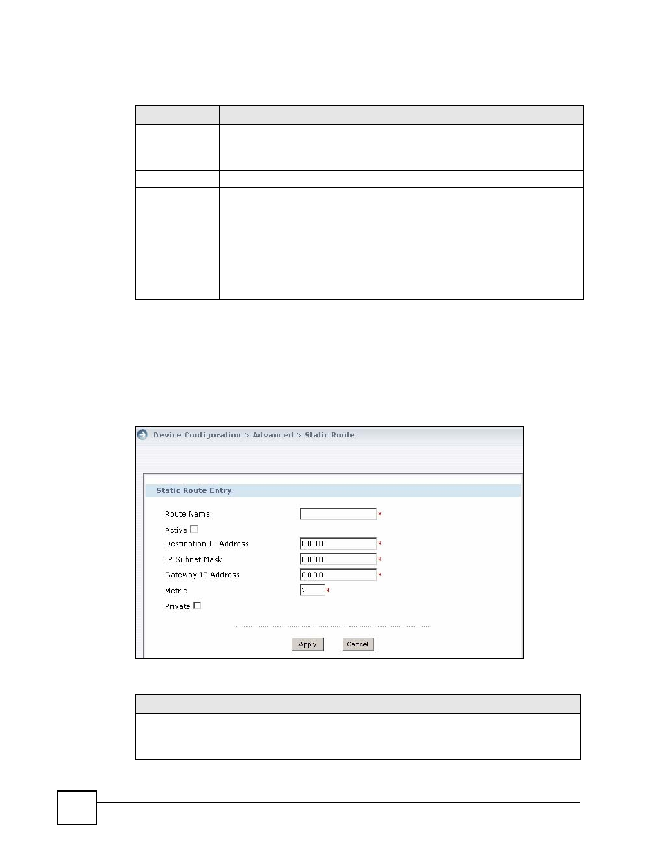 1 edit static route | ZyXEL Communications Centralized Network Management Vantage CNM User Manual | Page 194 / 430