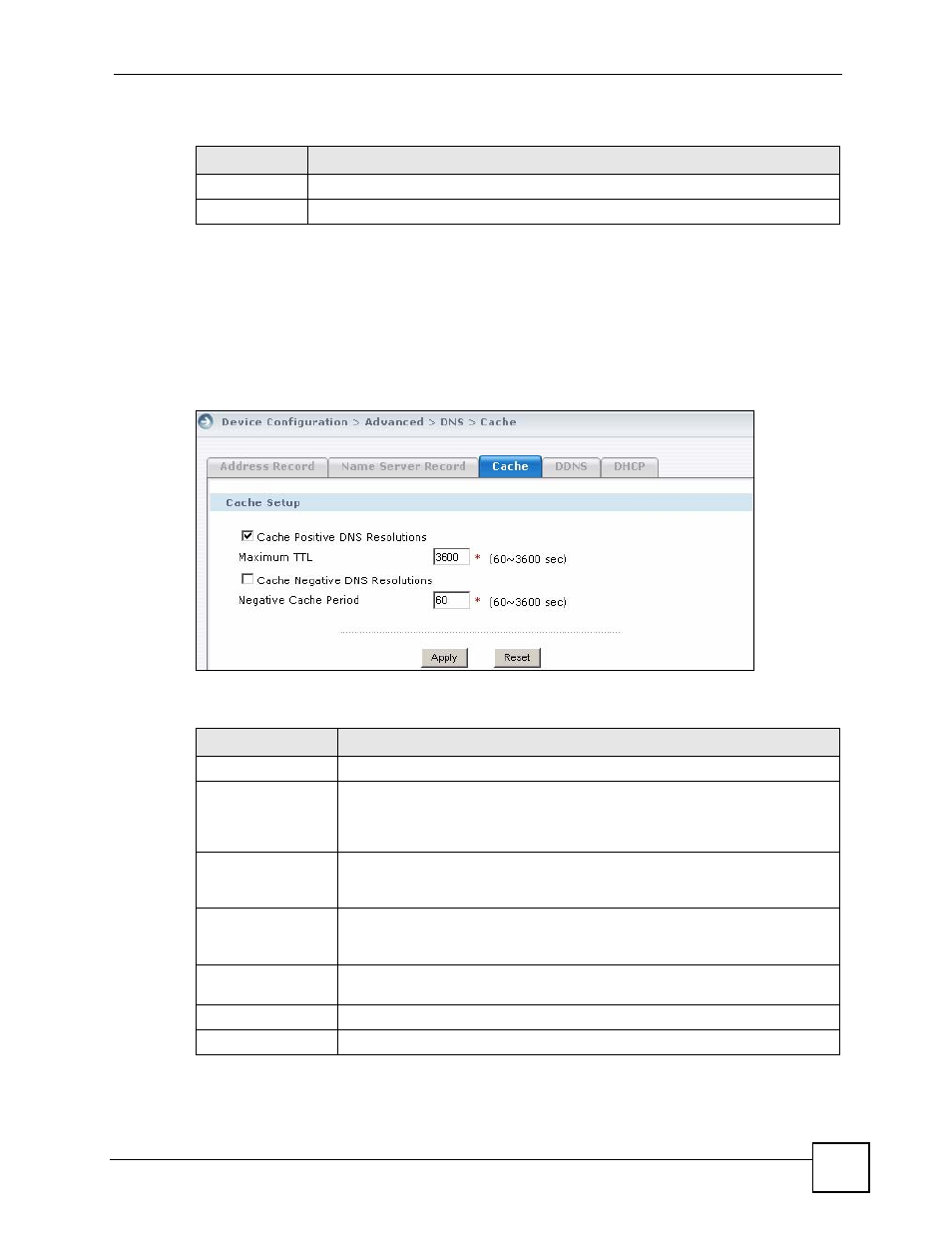 10 cache | ZyXEL Communications Centralized Network Management Vantage CNM User Manual | Page 199 / 430