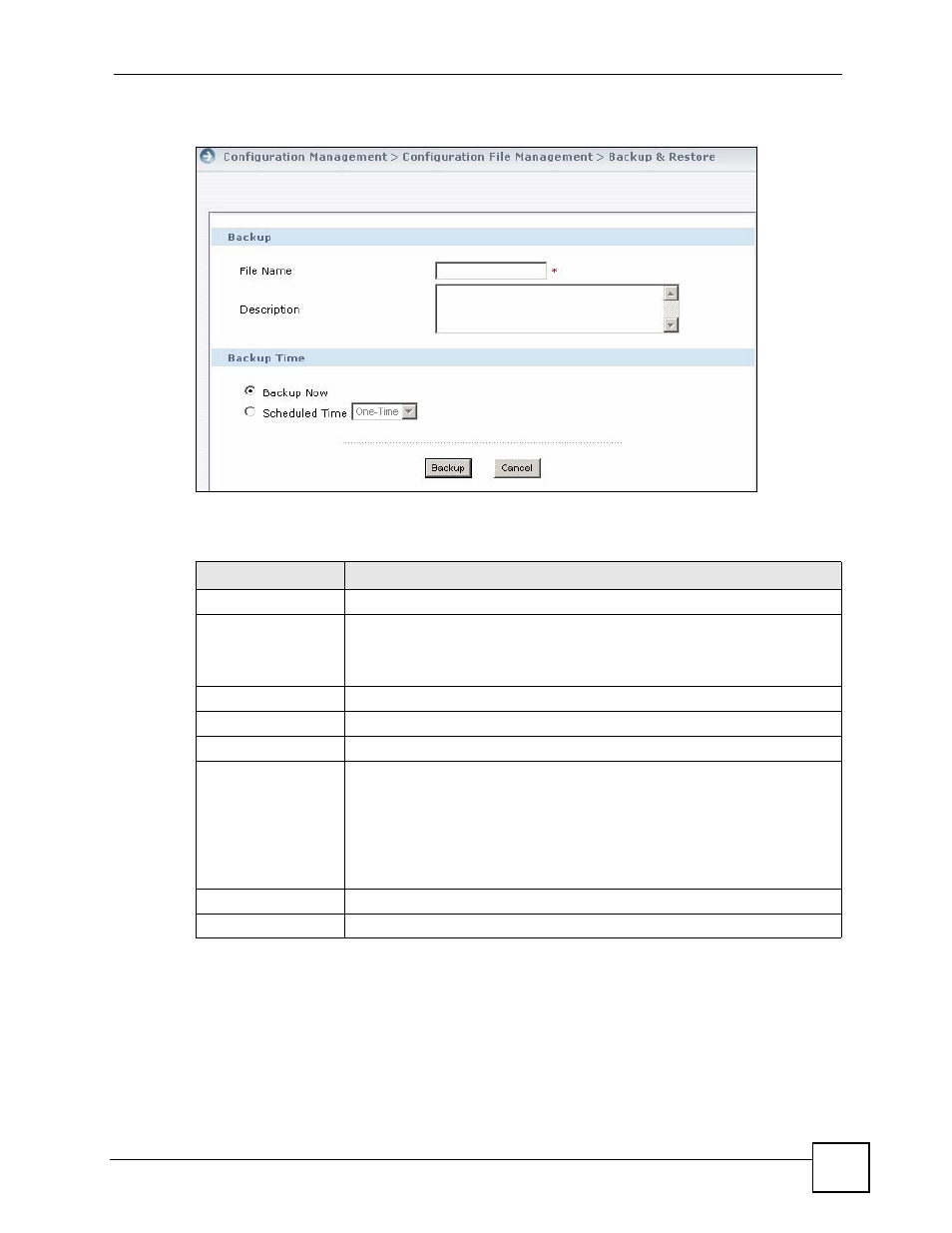 Device), Restore > backup (device) | ZyXEL Communications Centralized Network Management Vantage CNM User Manual | Page 217 / 430