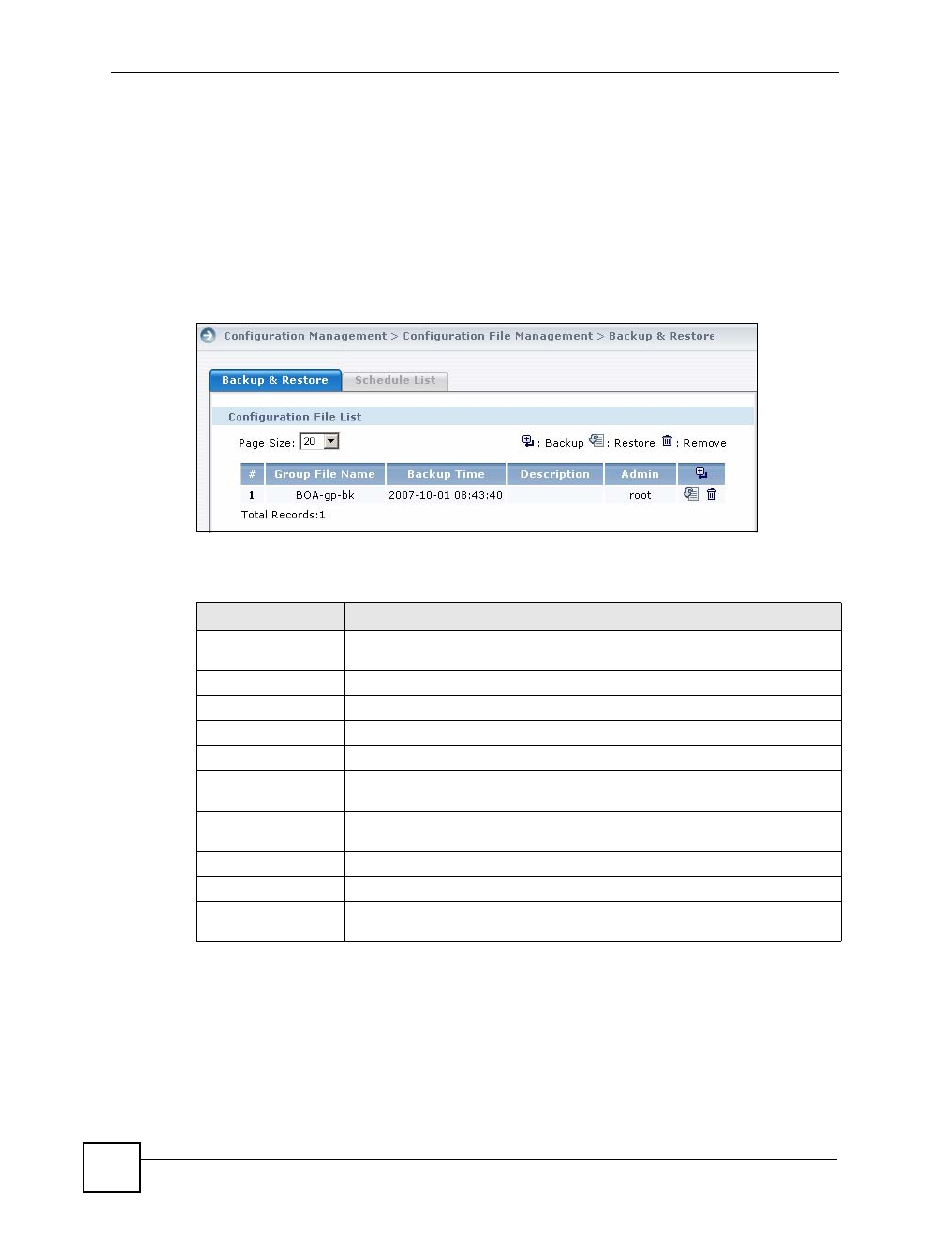 3 backup & restore (folder), 4 group backup (folder), Restore (folder) | ZyXEL Communications Centralized Network Management Vantage CNM User Manual | Page 218 / 430