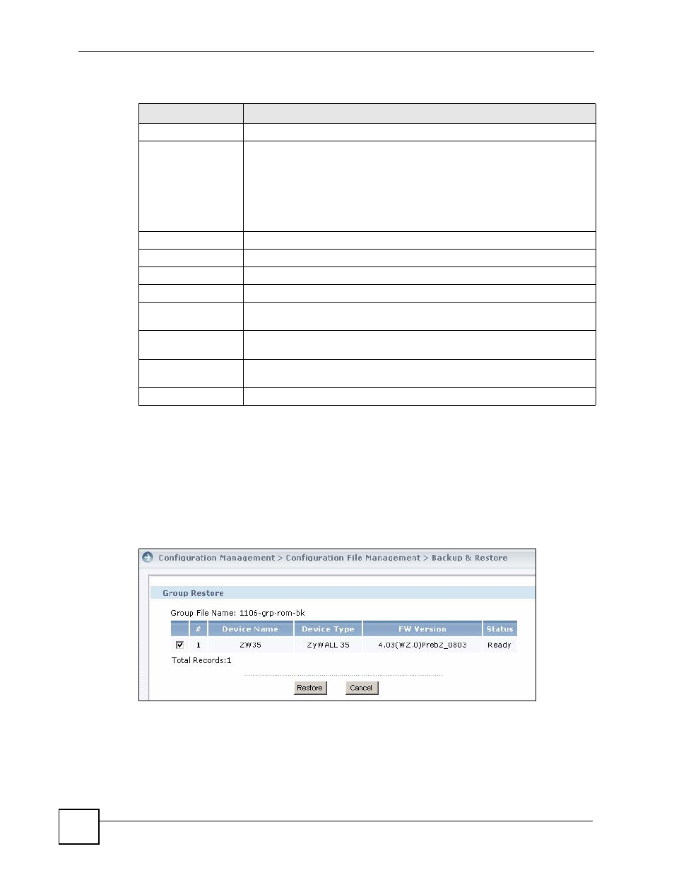 5 group restore (folder), Folder) | ZyXEL Communications Centralized Network Management Vantage CNM User Manual | Page 220 / 430