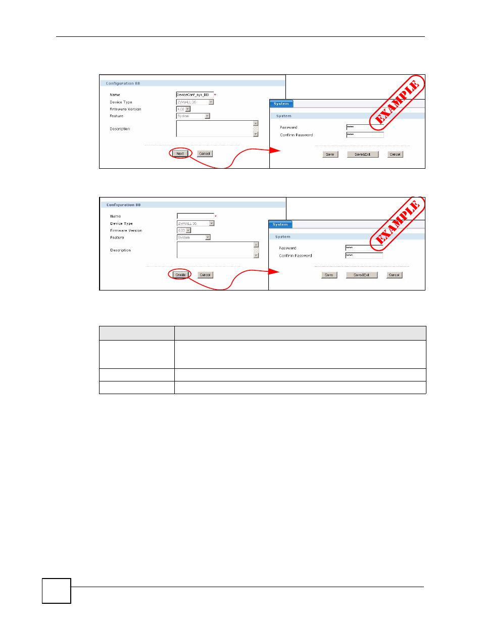 Save as, Exa m ple ex ample | ZyXEL Communications Centralized Network Management Vantage CNM User Manual | Page 230 / 430
