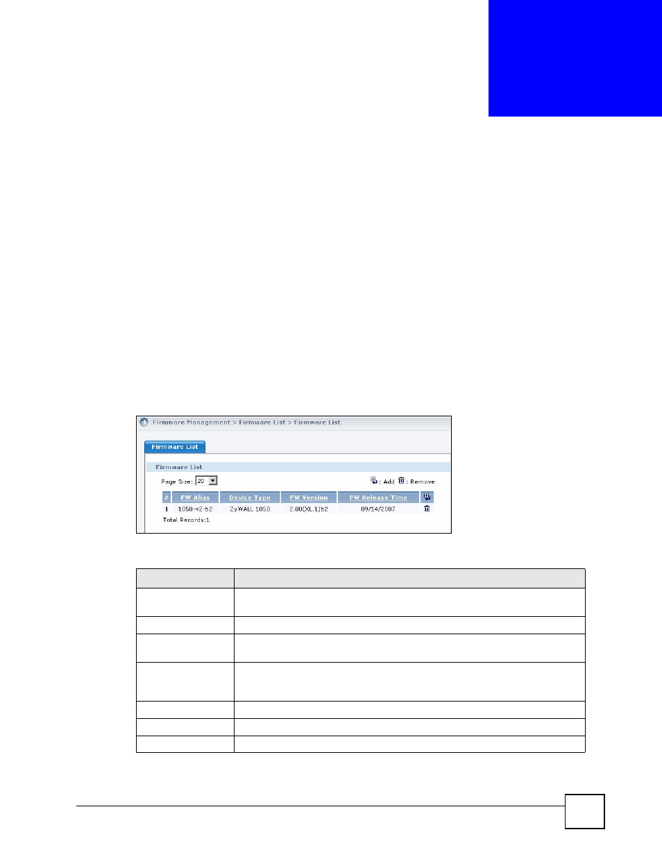Firmware management, 1 firmware list, Chapter 10 firmware management | Firmware management (235) | ZyXEL Communications Centralized Network Management Vantage CNM User Manual | Page 235 / 430