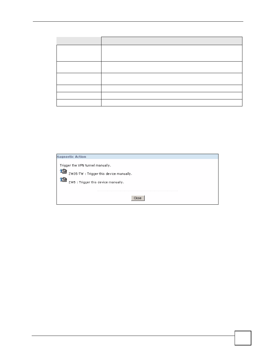 2 by community > show detail > diagnostic | ZyXEL Communications Centralized Network Management Vantage CNM User Manual | Page 259 / 430