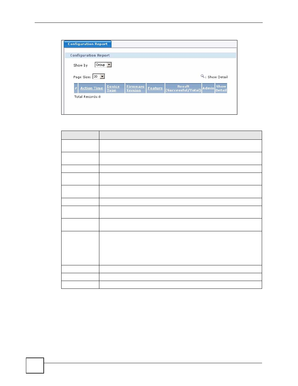 1 configuration report details | ZyXEL Communications Centralized Network Management Vantage CNM User Manual | Page 282 / 430