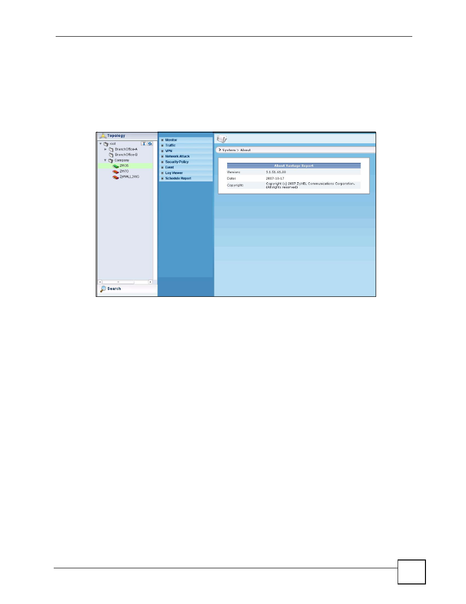 4 opening vantage report in vantage cnm | ZyXEL Communications Centralized Network Management Vantage CNM User Manual | Page 295 / 430