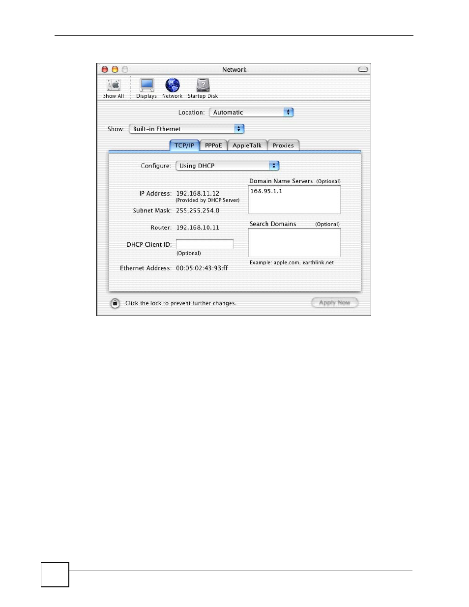 Figure 205 macintosh os x: network, Linux | ZyXEL Communications Centralized Network Management Vantage CNM User Manual | Page 356 / 430