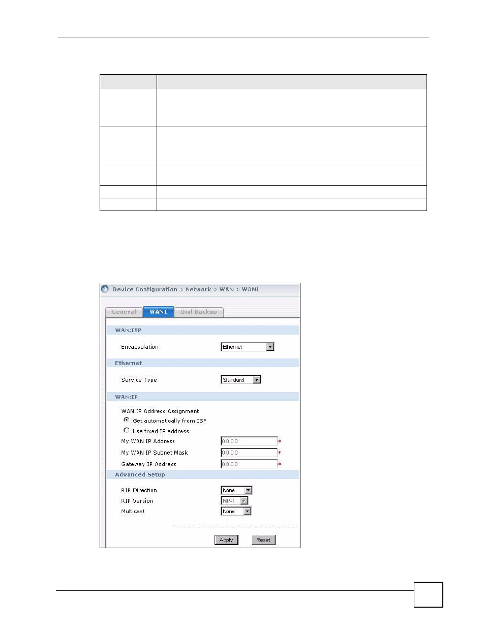 1 wan1 (zynos zywall with one wan port), Wan port) | ZyXEL Communications Centralized Network Management Vantage CNM User Manual | Page 69 / 430