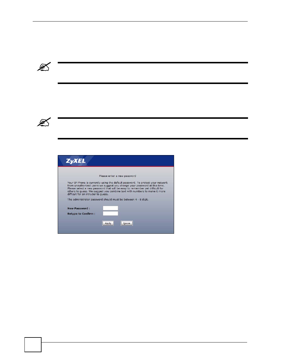 Figure 124 change password screen | ZyXEL Communications V501-T1 User Manual | Page 162 / 294