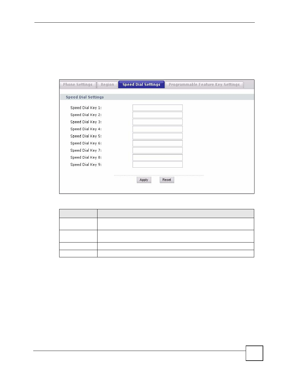 Figure 141 phone book > speed dial, Table 112 phone book > speed dial | ZyXEL Communications V501-T1 User Manual | Page 197 / 294