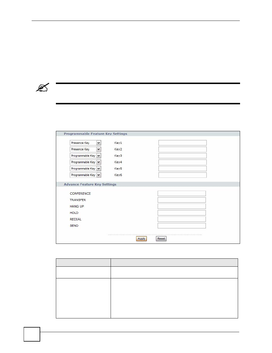 5 programmable feature key settings screen | ZyXEL Communications V501-T1 User Manual | Page 198 / 294