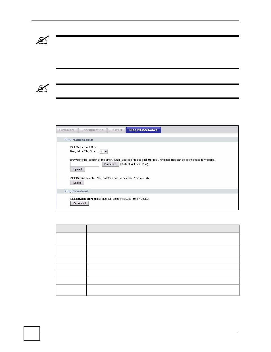 Figure 160 maintenance > tools > ring maintenance, Table 124 maintenance > tools > ring maintenance | ZyXEL Communications V501-T1 User Manual | Page 226 / 294