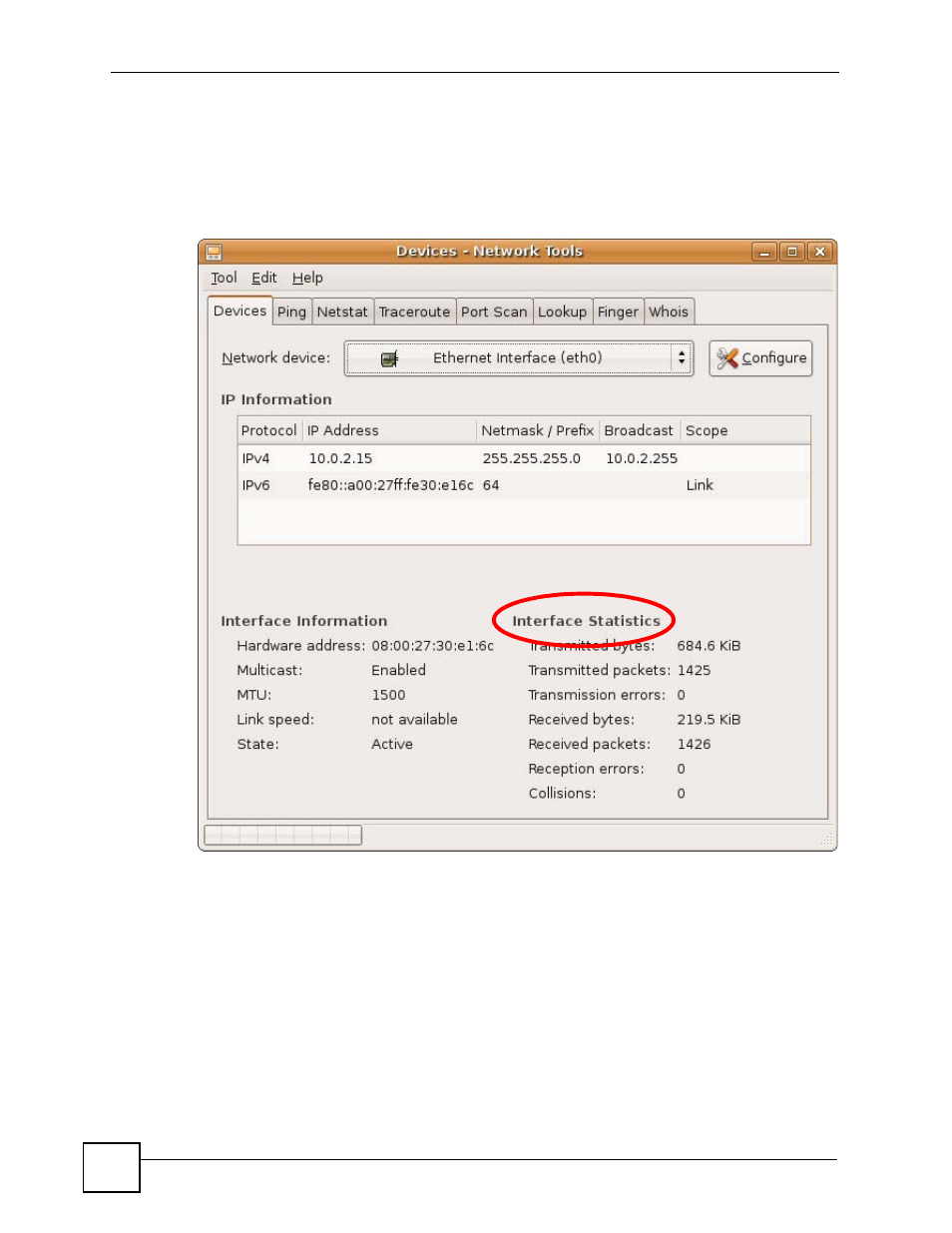 Figure 192 ubuntu 8: network tools | ZyXEL Communications V501-T1 User Manual | Page 258 / 294