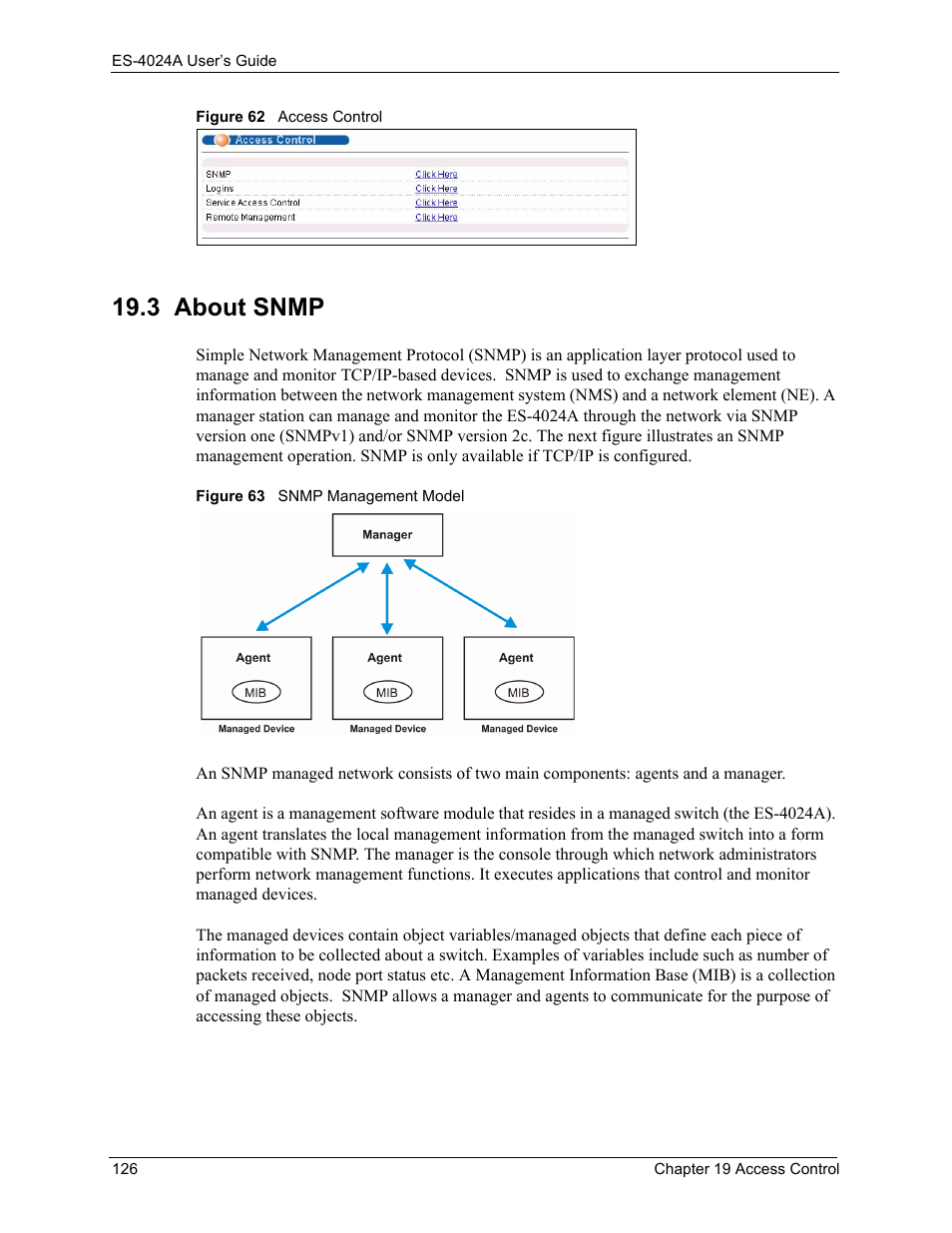 3 about snmp | ZyXEL Communications ZyXEL Dimension ES-4024 User Manual | Page 127 / 284