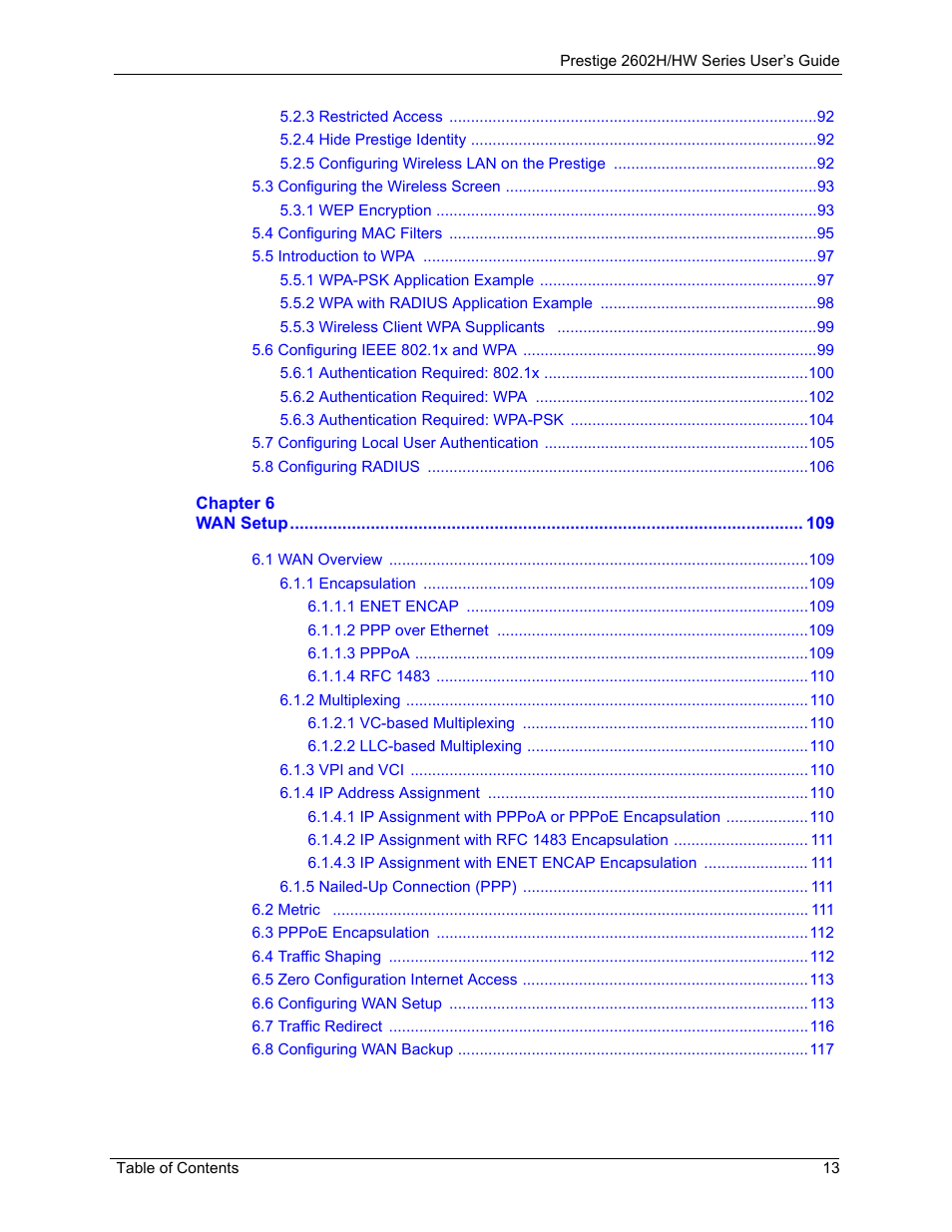 ZyXEL Communications Prestige 2602H Series User Manual | Page 13 / 550