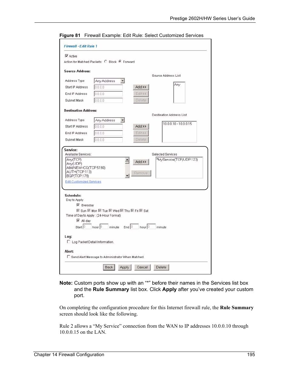 ZyXEL Communications Prestige 2602H Series User Manual | Page 195 / 550
